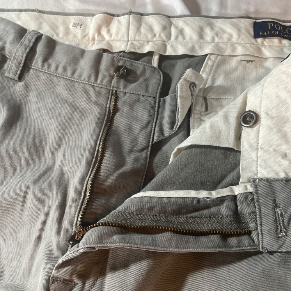 Polo Ralph Lauren Chino Pants Mens 36x32 Gray Classic Fit Cotton Twill Trousers - Picture 4 of 9